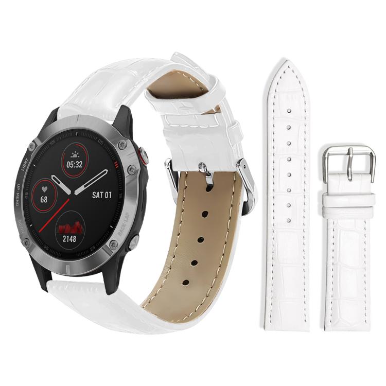 xDfind Bamboo Texture Pin Buckle Leather Watch Band, For Garmin Fenix 8/7/6/5 22mm 20mm