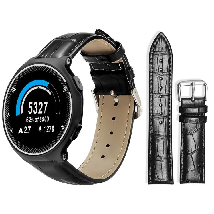 xDfind Bamboo Texture Pin Buckle Leather Watch Band, For Garmin Forerunner 220/735/735XT/230/235 20mm