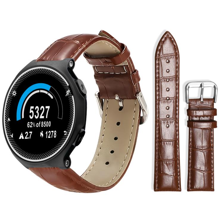 xDfind Bamboo Texture Pin Buckle Leather Watch Band, For Garmin Forerunner 220/735/735XT/230/235 20mm