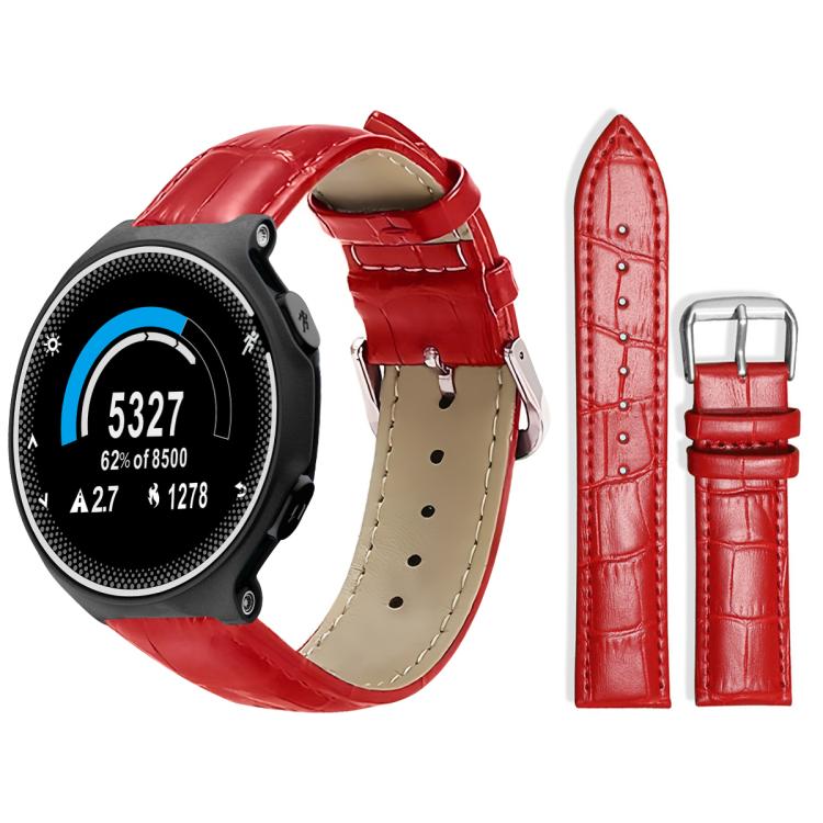 xDfind Bamboo Texture Pin Buckle Leather Watch Band, For Garmin Forerunner 220/735/735XT/230/235 20mm