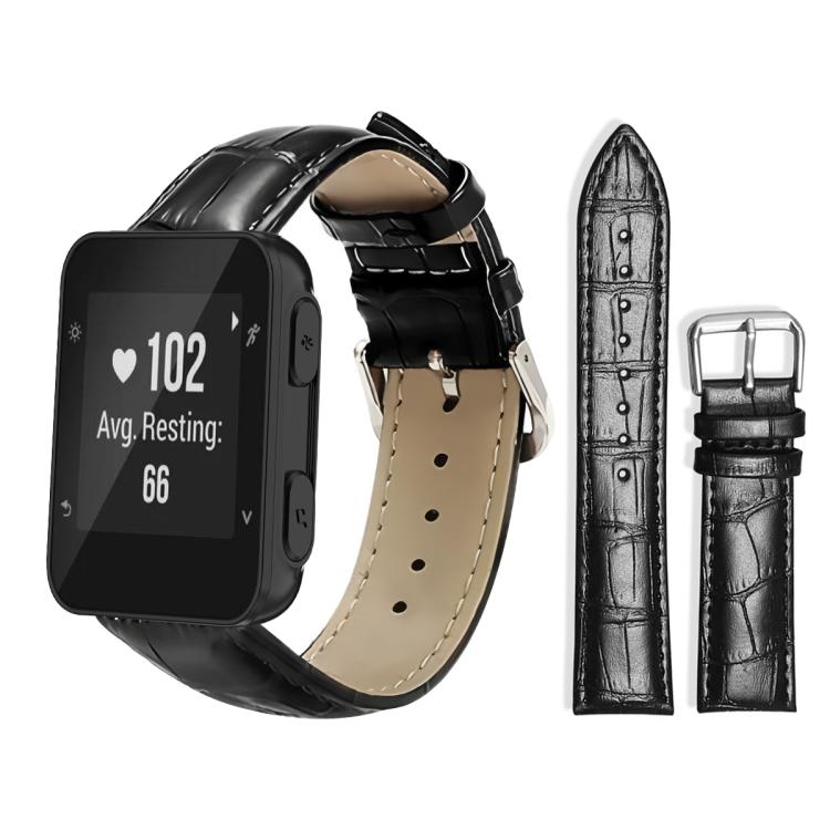 xDfind Bamboo Texture Pin Buckle Leather Watch Band, For Garmin Forerunner 35/30/35j 20mm