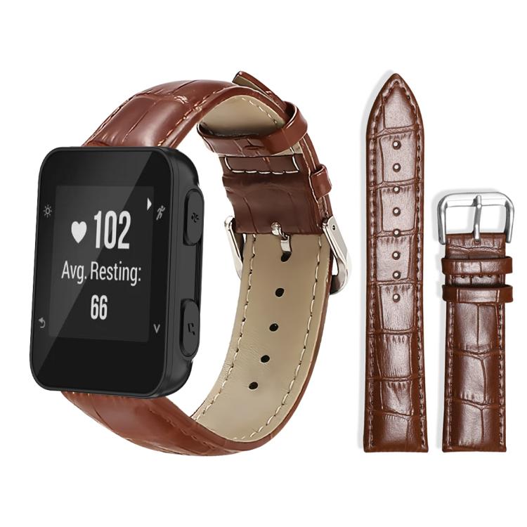 xDfind Bamboo Texture Pin Buckle Leather Watch Band, For Garmin Forerunner 35/30/35j 20mm