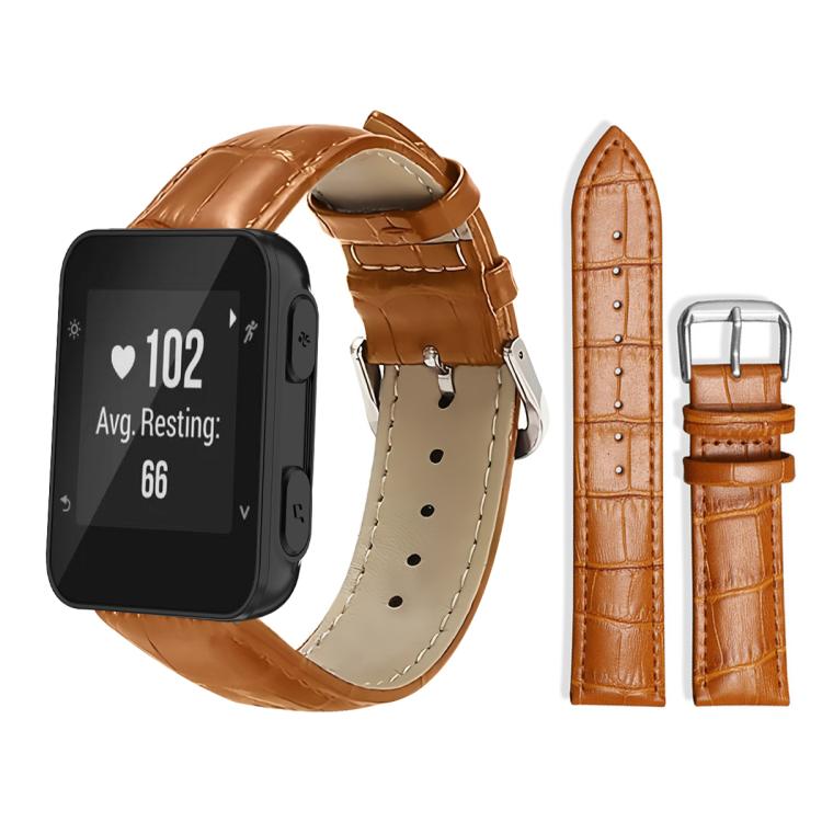 xDfind Bamboo Texture Pin Buckle Leather Watch Band, For Garmin Forerunner 35/30/35j 20mm