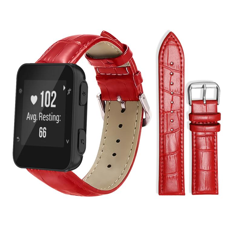 xDfind Bamboo Texture Pin Buckle Leather Watch Band, For Garmin Forerunner 35/30/35j 20mm