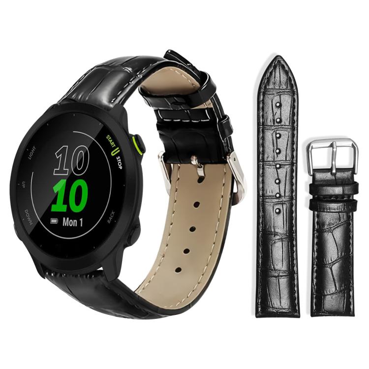 xDfind Bamboo Texture Pin Buckle Leather Watch Band, For Garmin Forerunner 45/45S/Swim2 18mm