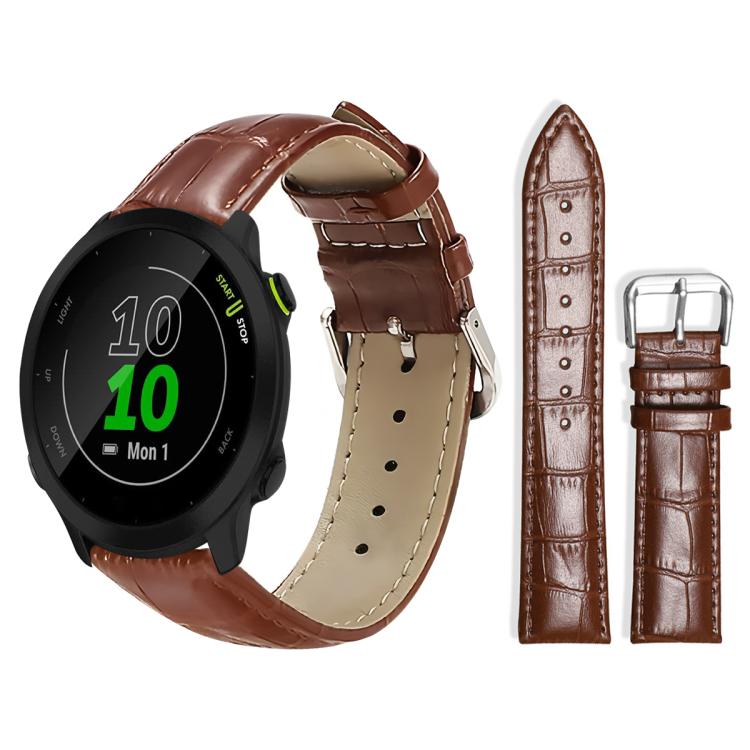 xDfind Bamboo Texture Pin Buckle Leather Watch Band, For Garmin Forerunner 45/45S/Swim2 18mm