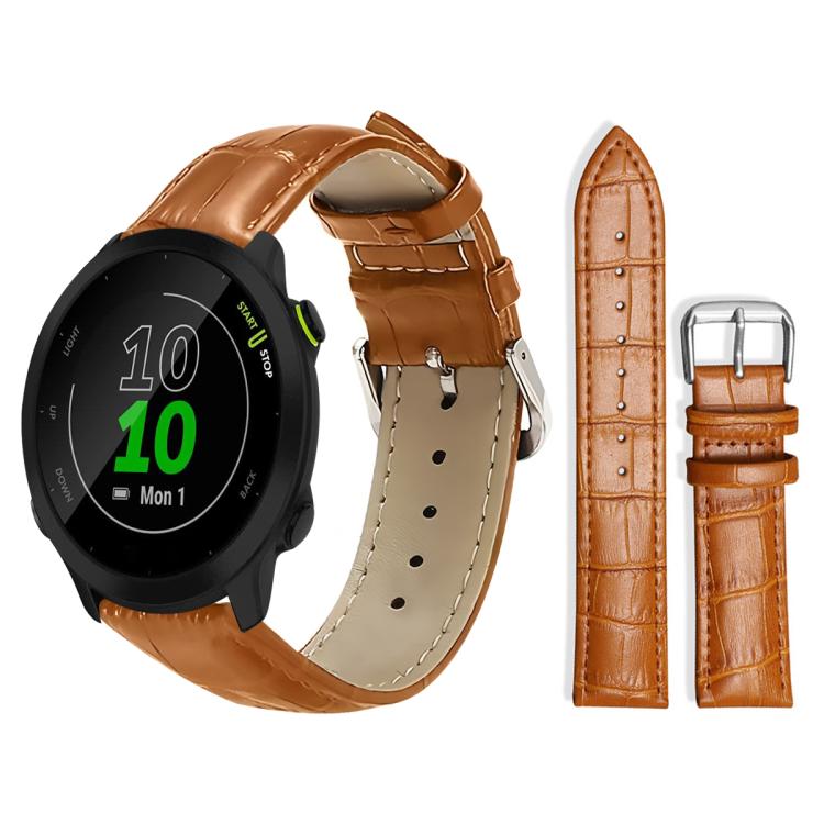 xDfind Bamboo Texture Pin Buckle Leather Watch Band, For Garmin Forerunner 45/45S/Swim2 18mm
