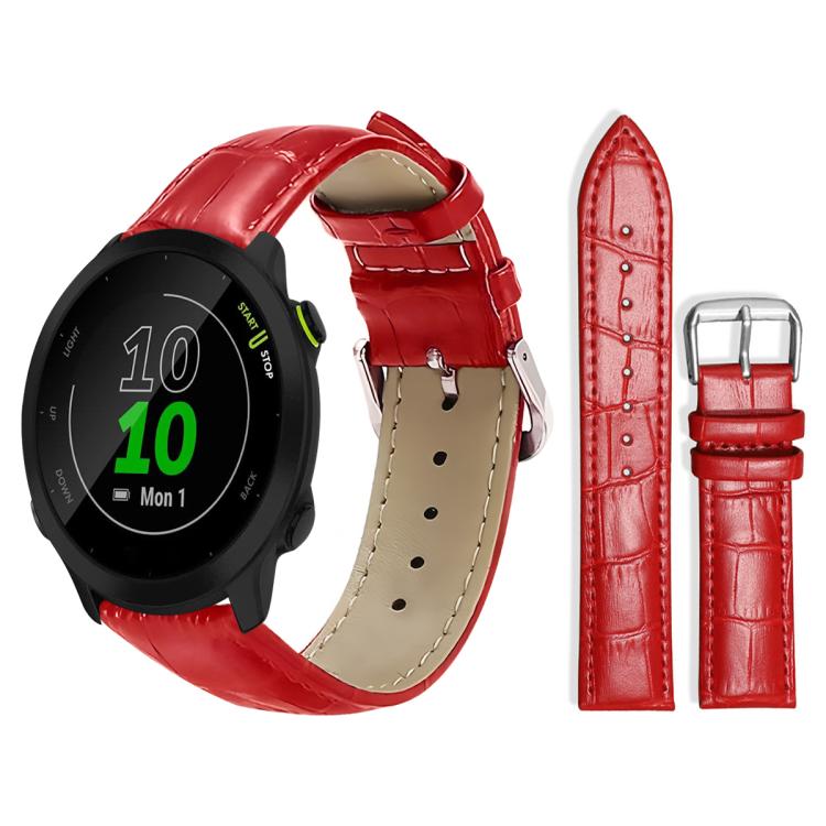 xDfind Bamboo Texture Pin Buckle Leather Watch Band, For Garmin Forerunner 45/45S/Swim2 18mm