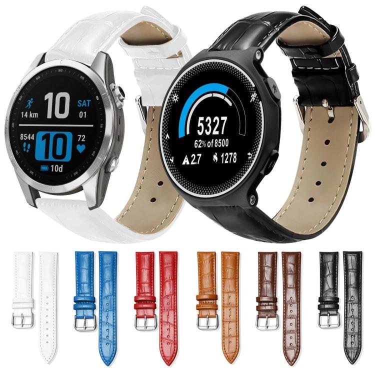 xDfind Bamboo Texture Pin Buckle Leather Watch Band, For Garmin Forerunner 35/30/35j 20mm