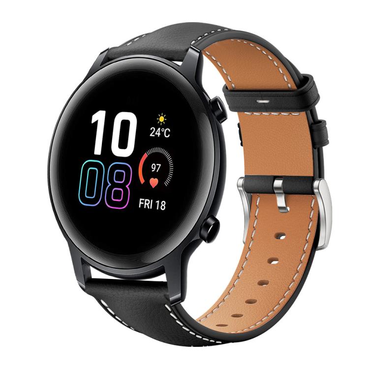 xDfind Flat Head Black Shark Fine Grain Leather Watch Band