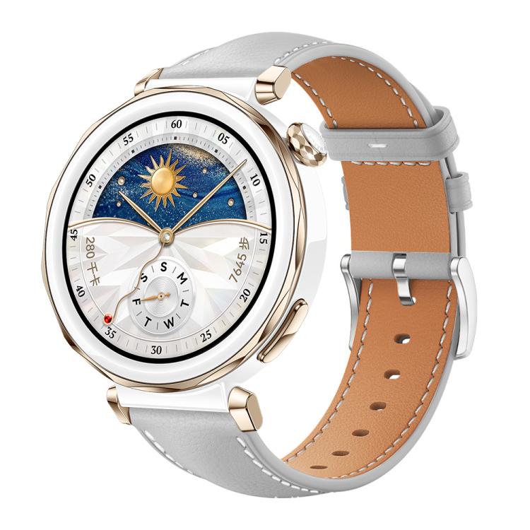 xDfind Flat Head Black Shark Fine Grain Leather Watch Band, 22mm For Huawei Watch GT5/GT5 Pro/4/4 Pro