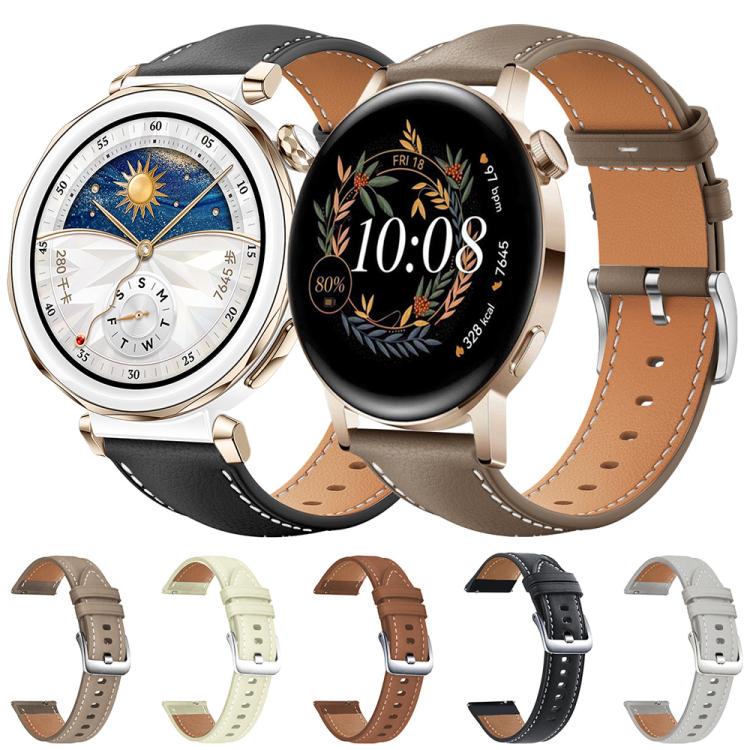 xDfind Flat Head Black Shark Fine Grain Leather Watch Band