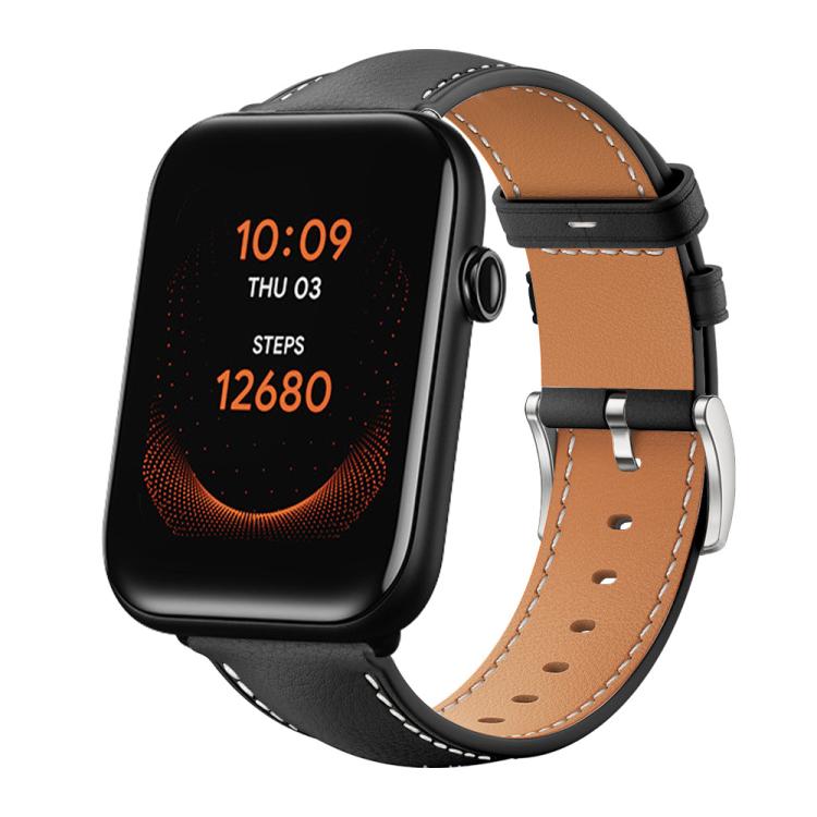 xDfind Flat Head Black Shark Fine Grain Leather Watch Band