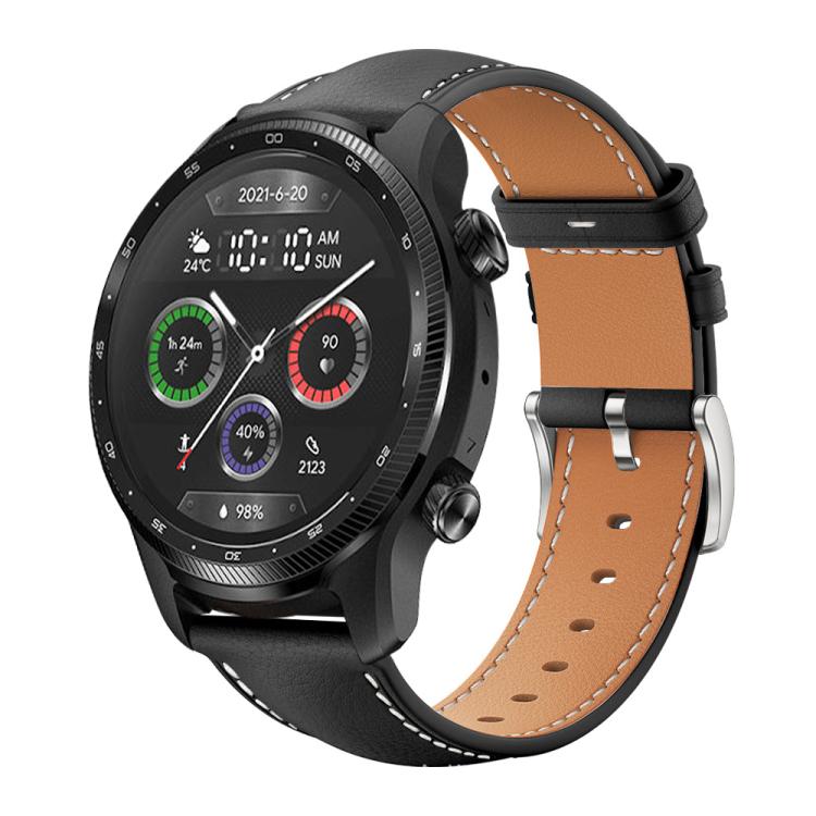 xDfind Flat Head Black Shark Fine Grain Leather Watch Band