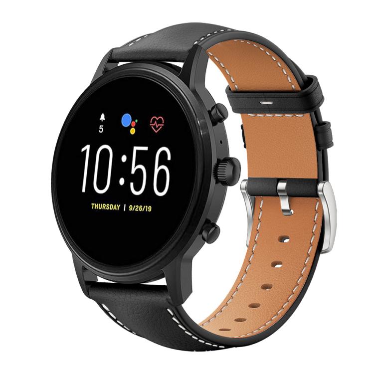 xDfind Flat Head Black Shark Fine Grain Leather Watch Band