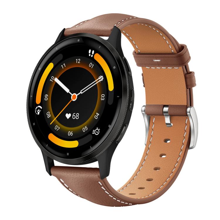 xDfind Flat Head Black Shark Fine Grain Leather Watch Band, 22mm For Garmin Venu 3 / vivoactive4