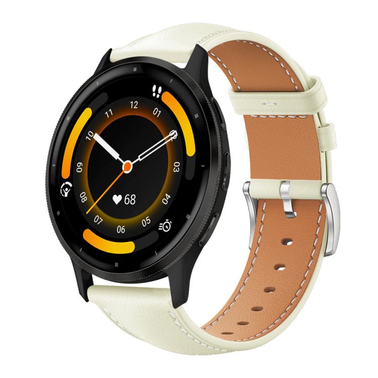 xDfind Flat Head Black Shark Fine Grain Leather Watch Band, 22mm For Garmin Venu 3 / vivoactive4