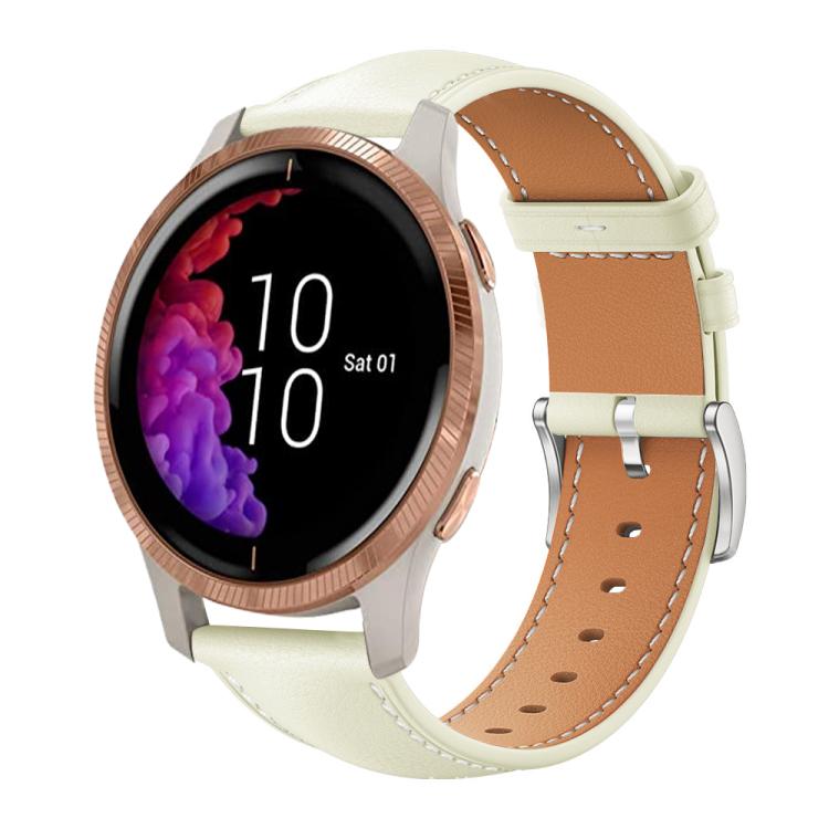 xDfind Flat Head Black Shark Fine Grain Leather Watch Band, 20mm For Garmin venu 2 / venu / Sq2 / Sq