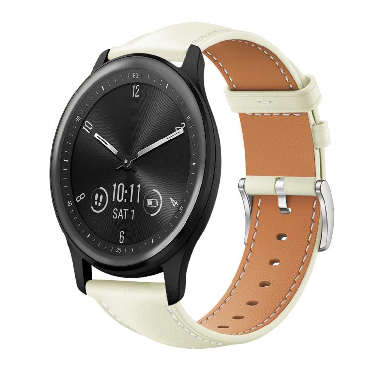 xDfind Flat Head Black Shark Fine Grain Leather Watch Band, 20mm For Garmin GarminMove Sport / vivoactive5/3