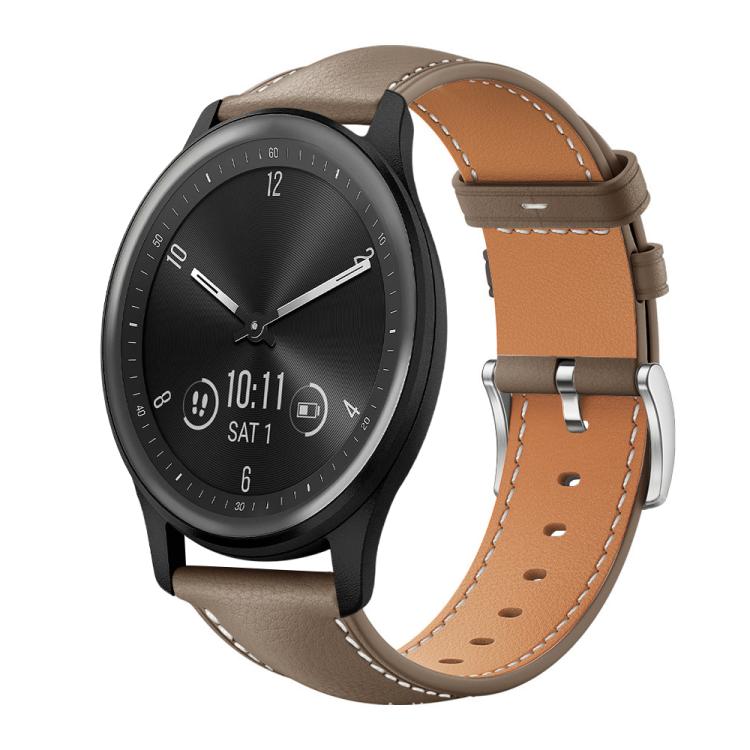 xDfind Flat Head Black Shark Fine Grain Leather Watch Band, 20mm For Garmin GarminMove Sport / vivoactive5/3