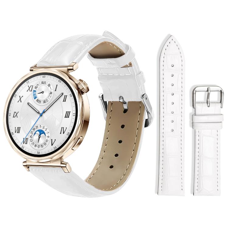 xDfind Bamboo Texture Pin Buckle Leather Watch Band, 18mm For Huawei GT5/GT4 41mm / OPPO Watch X2 Mini