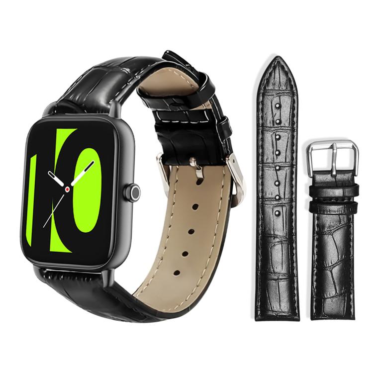 xDfind Bamboo Texture Pin Buckle Leather Watch Band