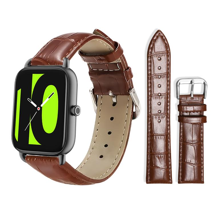 xDfind Bamboo Texture Pin Buckle Leather Watch Band