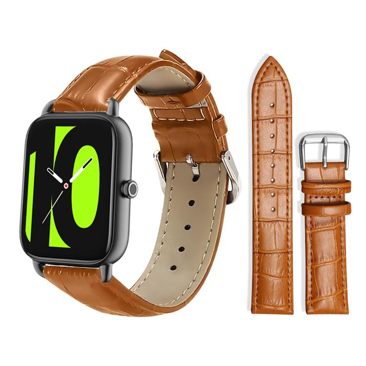 xDfind Bamboo Texture Pin Buckle Leather Watch Band