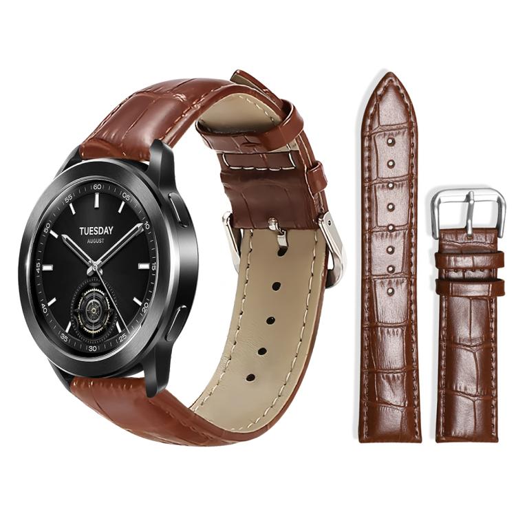 xDfind Bamboo Texture Pin Buckle Leather Watch Band