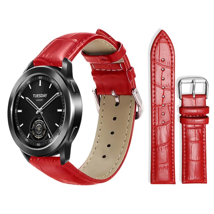 xDfind Bamboo Texture Pin Buckle Leather Watch Band