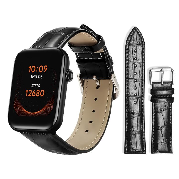 xDfind Bamboo Texture Pin Buckle Leather Watch Band