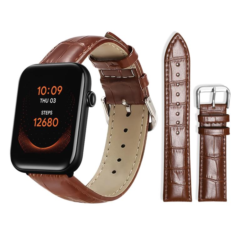 xDfind Bamboo Texture Pin Buckle Leather Watch Band