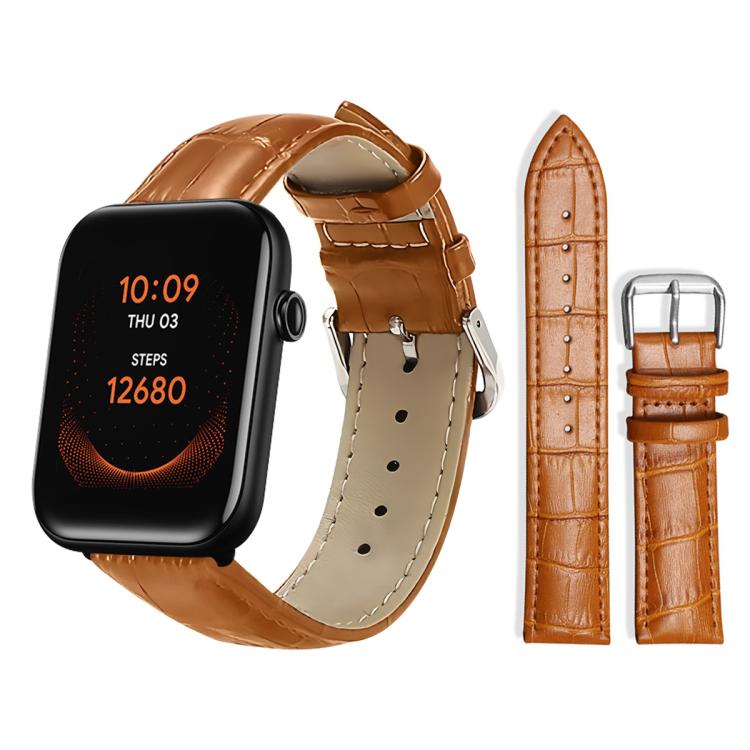 xDfind Bamboo Texture Pin Buckle Leather Watch Band