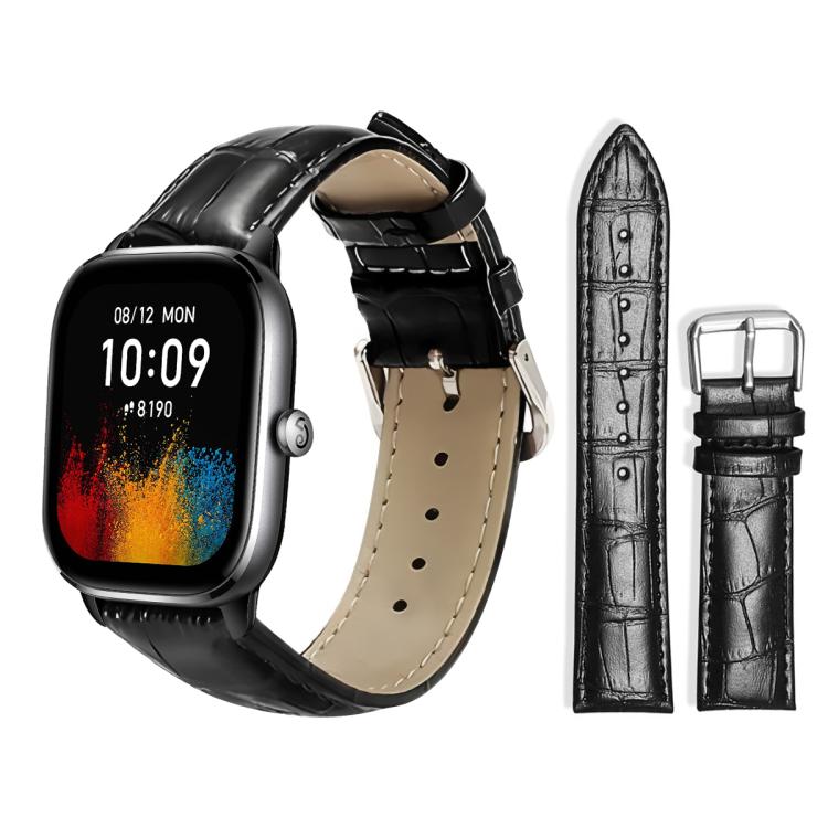 xDfind Bamboo Texture Pin Buckle Leather Watch Band, 20mm For Amazfit GTS4 mini/GTS3/2/2E