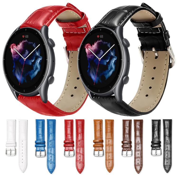 xDfind Bamboo Texture Pin Buckle Leather Watch Band, 22mm For Amazfit GTR 4/3/3 Pro/Bip6/Bip5