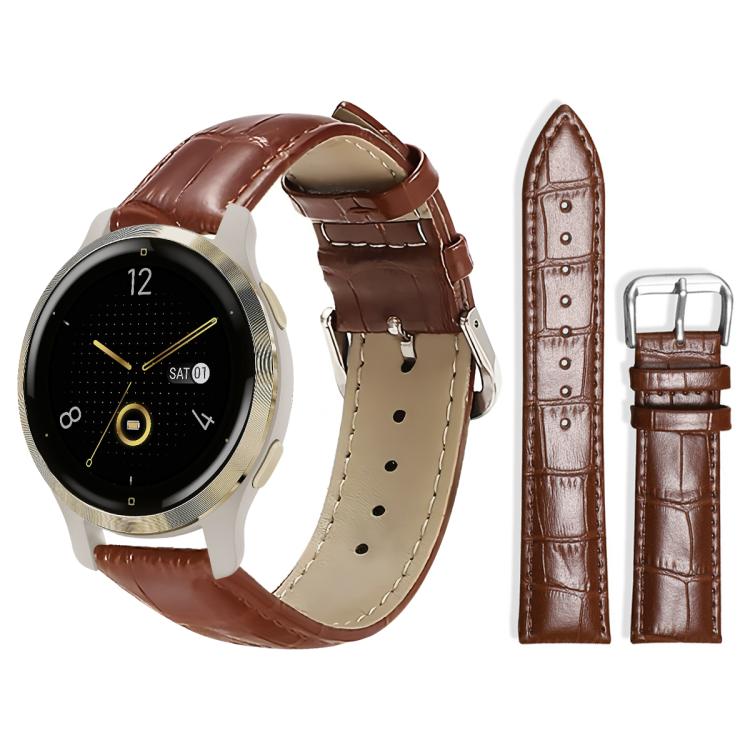 xDfind Bamboo Texture Pin Buckle Leather Watch Band, 18mm For Garmin Venu 2S / vivoactive 4s/3s