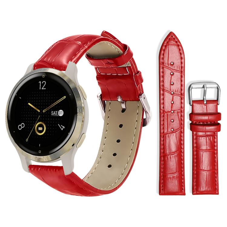 xDfind Bamboo Texture Pin Buckle Leather Watch Band, 18mm For Garmin Venu 2S / vivoactive 4s/3s