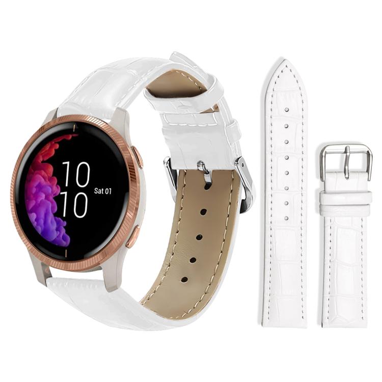 xDfind Bamboo Texture Pin Buckle Leather Watch Band, 20mm For Garmin venu 2 / venu / Sq2 / Sq