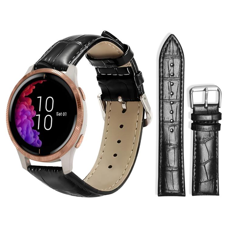 xDfind Bamboo Texture Pin Buckle Leather Watch Band, 20mm For Garmin venu 2 / venu / Sq2 / Sq