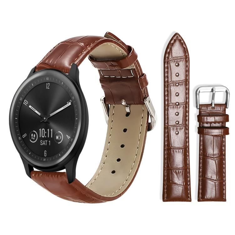 xDfind Bamboo Texture Pin Buckle Leather Watch Band, 20mm For Garmin GarminMove Sport / vivoactive5/3
