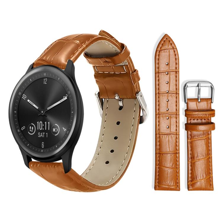 xDfind Bamboo Texture Pin Buckle Leather Watch Band, 20mm For Garmin GarminMove Sport / vivoactive5/3