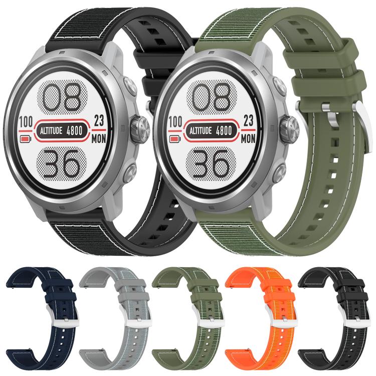 xDfind Hybrid Nylon Braid Silicone Watch Band, 20mm For COROS Pace 2 / Apex 2 42mm