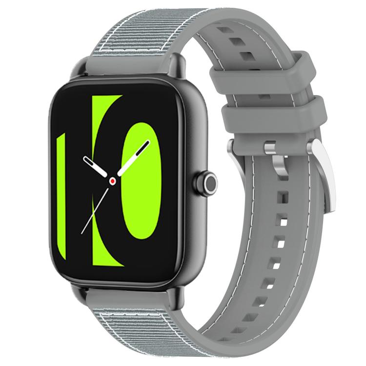 xDfind Hybrid Nylon Braid Silicone Watch Band, 20mm For Xiaomi Haylou RS4 Plus LS11 / LS12