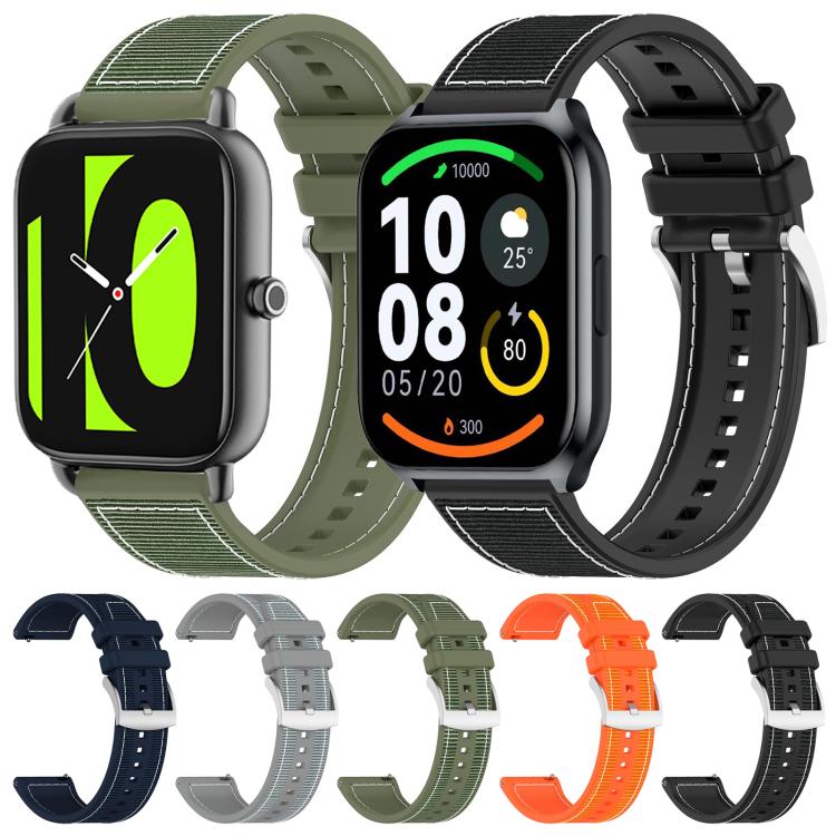 xDfind Hybrid Nylon Braid Silicone Watch Band, 20mm For Xiaomi Haylou RS4 Plus LS11 / LS12