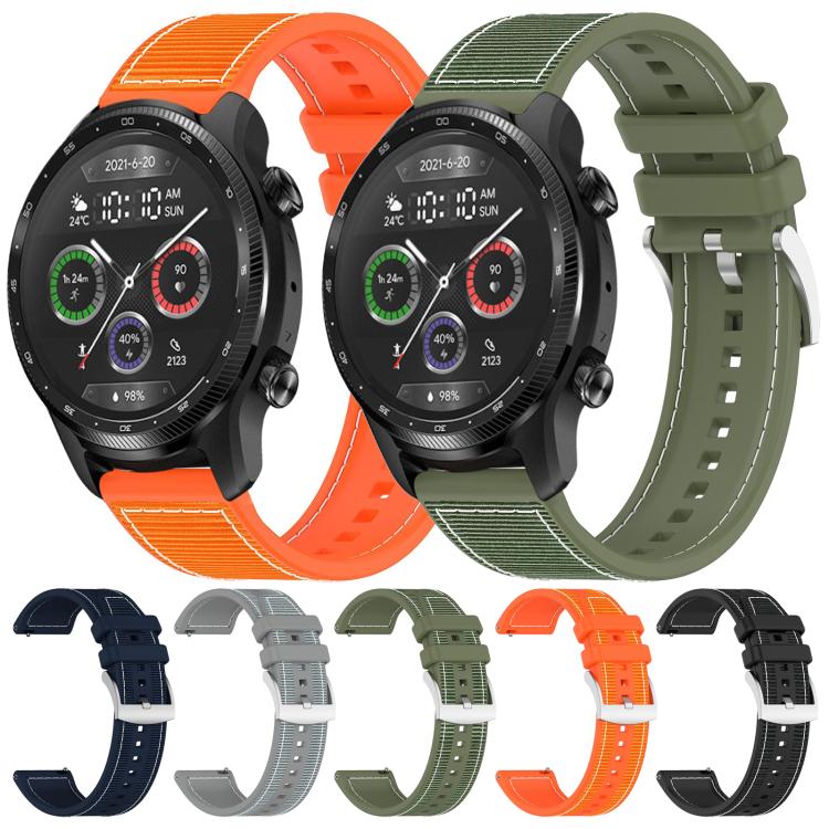 xDfind Hybrid Nylon Braid Silicone Watch Band, 22mm For Ticwatch Pro X / Pro 3 / Pro