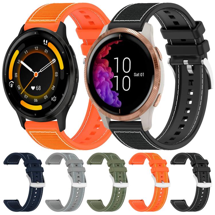 xDfind Hybrid Nylon Braid Silicone Watch Band, 22mm For Garmin Venu 3 / Vivoactive 4