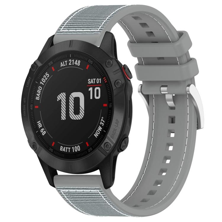 xDfind Hybrid Nylon Braid Silicone Watch Band, For Garmin Fenix 8/7X/6X/5X 26mm