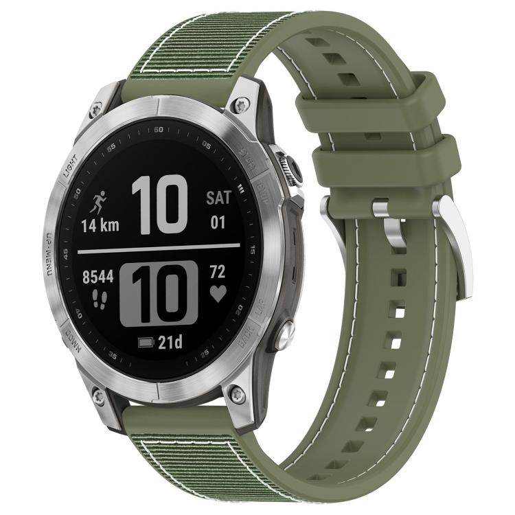 xDfind Hybrid Nylon Braid Silicone Watch Band, For Garmin Fenix 8/7/6/5 22mm