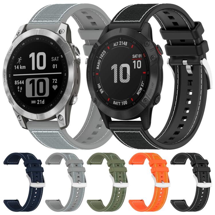 xDfind Hybrid Nylon Braid Silicone Watch Band, For Garmin Forerunner 220/235/735/735XT 20mm