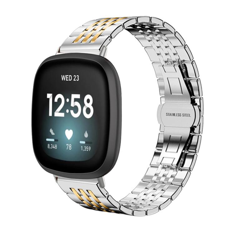 xDfind Seven-bead Solid Stainless Steel Watch Band, For Fitbit Versa 4 / 3 / Sense2 / 1 20mm